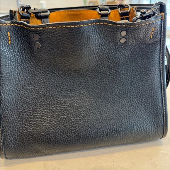 COACH Rouge Pebbled Black Leather Bag - Picture 2 of 12